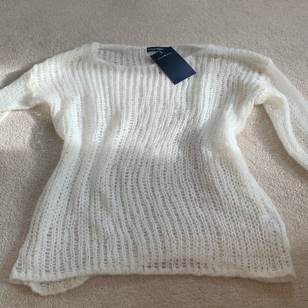 brandy colette sweater crochet NWT